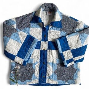 Handmade blue quilted jacket